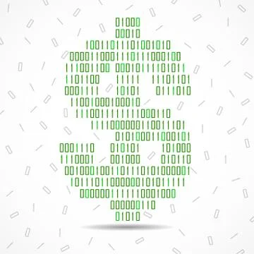 Abstract sign dollar of binary code, logo Illustrazione stock