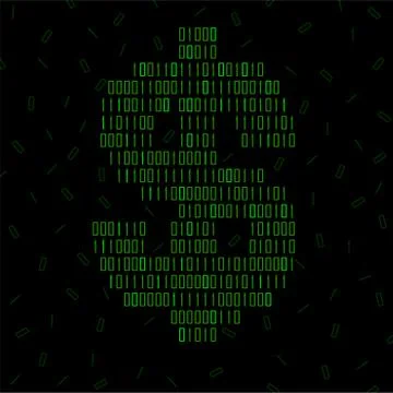 Abstract sign dollar of binary code, logo Illustrazione stock