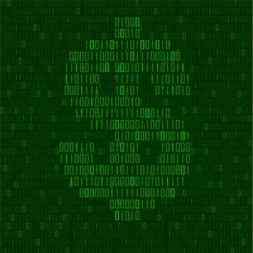 Abstract sign dollar of binary code, logo Illustrazione stock