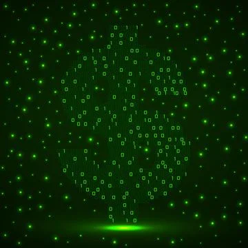 Abstract sign dollar of binary code, technology logo Stock Illustration