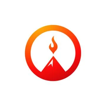 Abstract Sign of the Fire mountain Stock Illustration