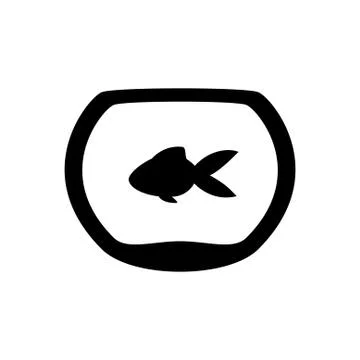 An abstract sign of a fish tank. Isolated Vector Stock Illustration