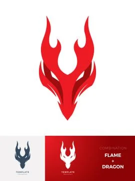 Abstract sign of Flame Creature : dragon. Vector Illustration Stock Illustration