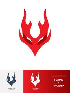 Abstract sign of Flame Creature : Phoenix. Vector Illustration Stock Illustration