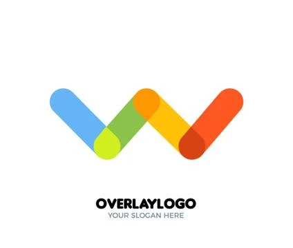 Abstract sign of Overlay bar form a letter W. Stock Illustration