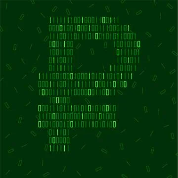 Abstract sign ruble of binary code, technology Stock Illustration