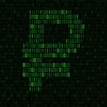 Abstract sign ruble of binary code, logo イラスト素材