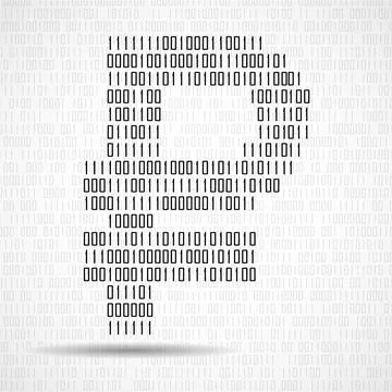Abstract sign ruble of binary code isolated on white background, technology logo Stock Illustration