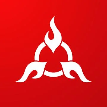 Abstract sign of the triple Flame Stock Illustration