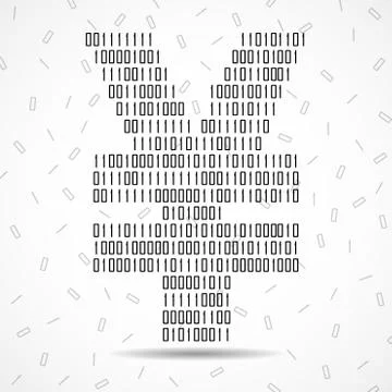 Abstract sign yuan of binary code, technology Stock Illustration