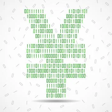 Abstract sign yuan of binary code, technology Stock Illustration