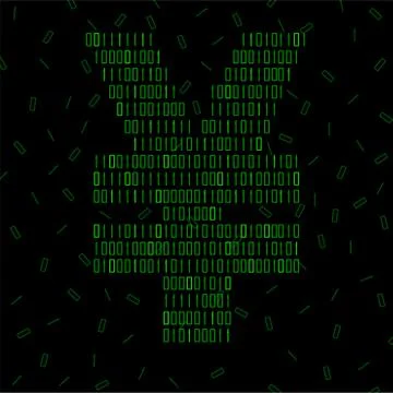 Abstract sign yuan of binary code, technology Stock Illustration