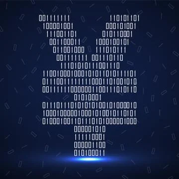Abstract sign yuan of binary code with neon light Stock Illustration