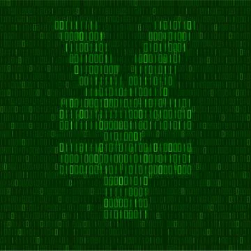 Abstract sign yuan of binary code, logo Stock Illustration