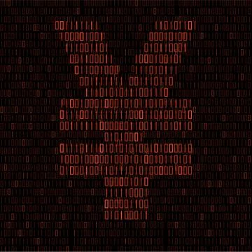 Abstract sign yuan of binary code, technology logo Illustrazione stock