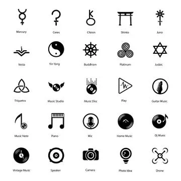 Abstract Signs Solid Vectors Pack Illustrazione stock
