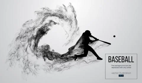 Abstract silhouette of a baseball player batter Stock Illustration
