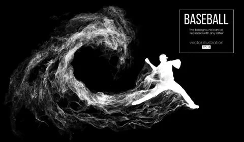 Abstract silhouette of a baseball player pitcher Stock Illustration