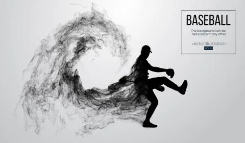 Abstract silhouette of a baseball player pitcher Stock Illustration