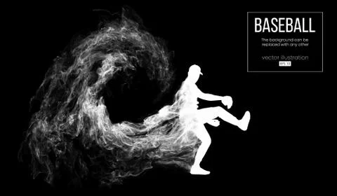 Abstract silhouette of a baseball player pitcher Stock Illustration