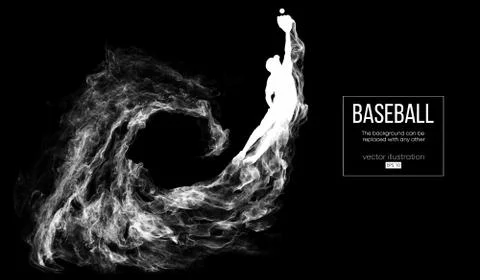 Abstract silhouette of a baseball player pitcher Stock Illustration