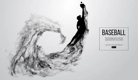 Abstract silhouette of a baseball player pitcher Stock Illustration