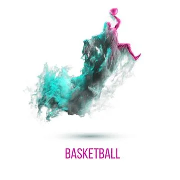 Abstract silhouette of a basketball player. Stock Illustration