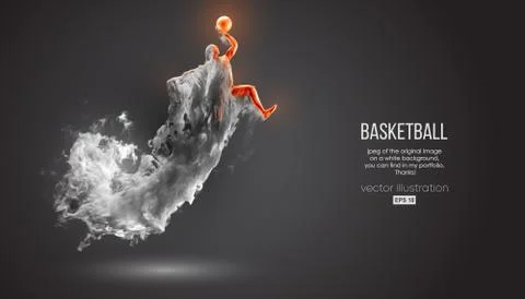 Abstract silhouette of a basketball player. Vector illustration Stock Illustration