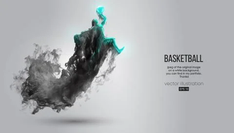 Abstract silhouette of a basketball player. Vector illustration Stock Illustration