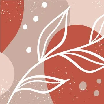Abstract silhouette, floral elements one line drawing. Stock Illustration