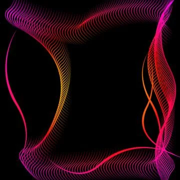 Abstract silhouette frame of wavy patterns Illustrazione stock