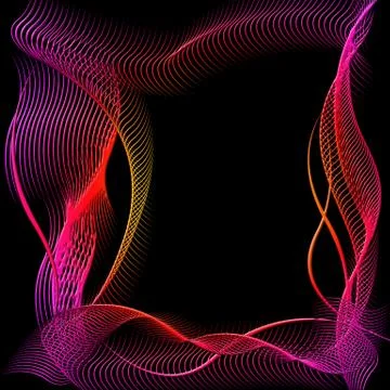 Abstract silhouette frame of wavy patterns Stock Illustration