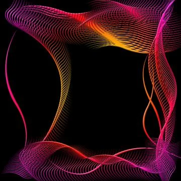 Abstract silhouette frame of wavy patterns Stock Illustration