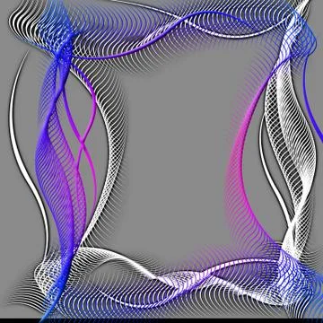 Abstract silhouette frame of wavy patterns Stock Illustration