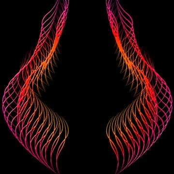 Abstract silhouette frame of wavy patterns Stock Illustration