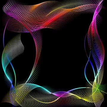 Abstract silhouette frame of wavy patterns 스톡 일러스트