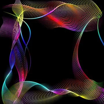 Abstract silhouette frame of wavy patterns Stock Illustration