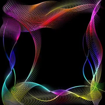 Abstract silhouette frame of wavy patterns Illustrazione stock