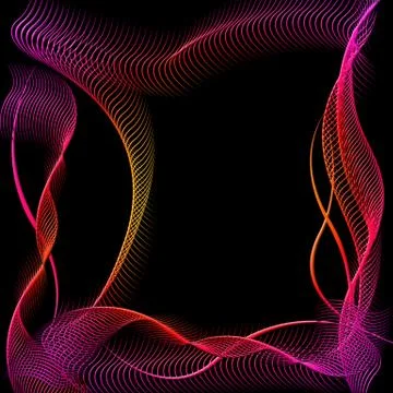 Abstract silhouette frame of wavy patterns Stock Illustration