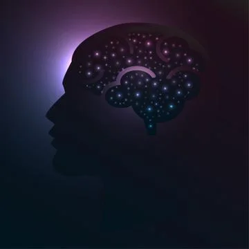 Abstract silhouette of the head, brain Stock Illustration