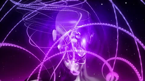 Abstract silhouette of human head with added abstract wire effect 스톡 동영상 169902129
