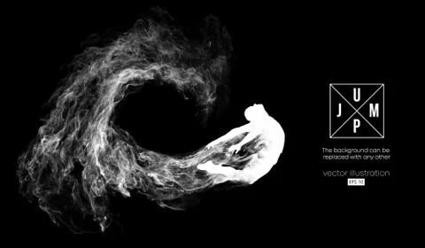 Abstract silhouette of a jumping man. Vector Stock Illustration