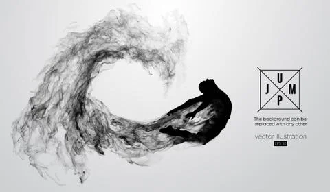 Abstract silhouette of a jumping man. Vector Stock Illustration