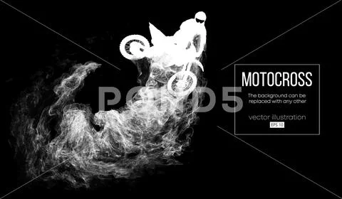 Abstract silhouette of a motocross rider Stock Illustration