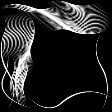 Abstract silhouette of wavy patterns Stock Illustration
