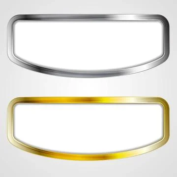 Abstract silver and golden frames Abstract silver and golden frames design... Stock Photos