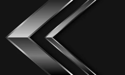 Abstract silver arrow direction geometric on grey with blank space design modern Stock Illustration