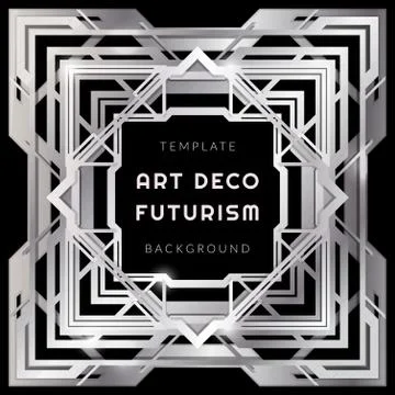 Abstract silver art deco style background. Stock Illustration