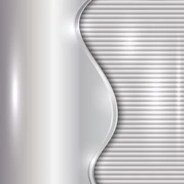 Abstract silver background with curve and stripes Stock Illustration