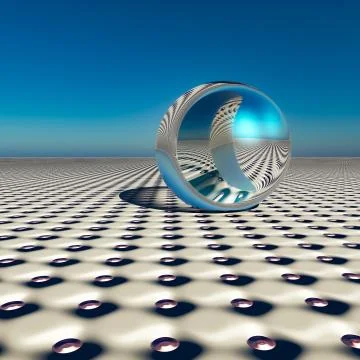 Abstract Silver Ball on Future Horizon Stock Illustration